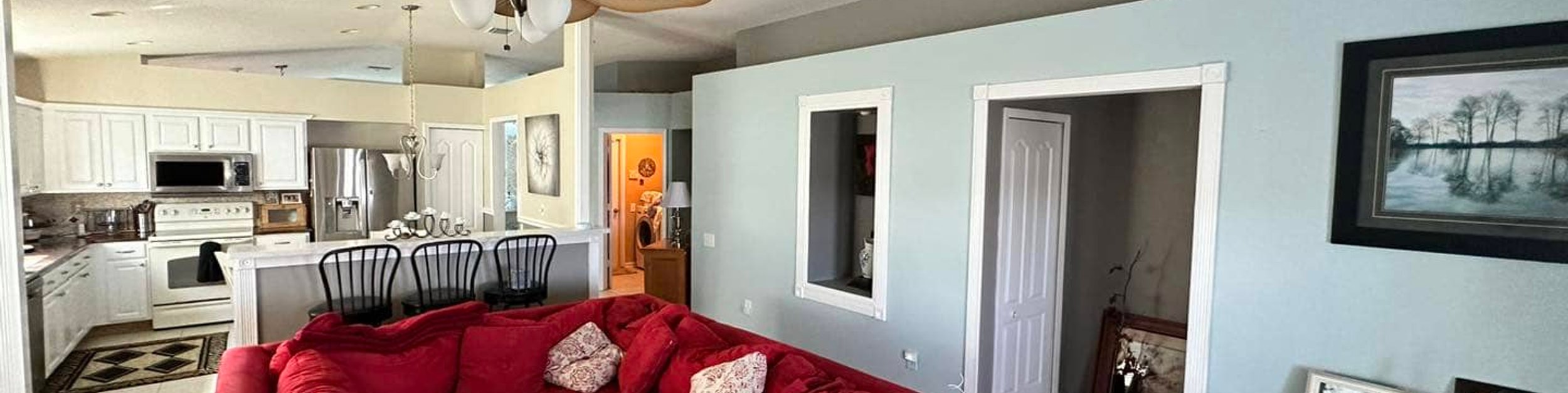 Living room painted blue