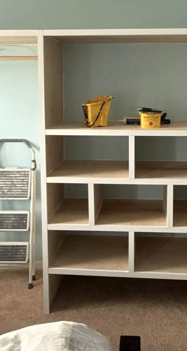 Closet being installed